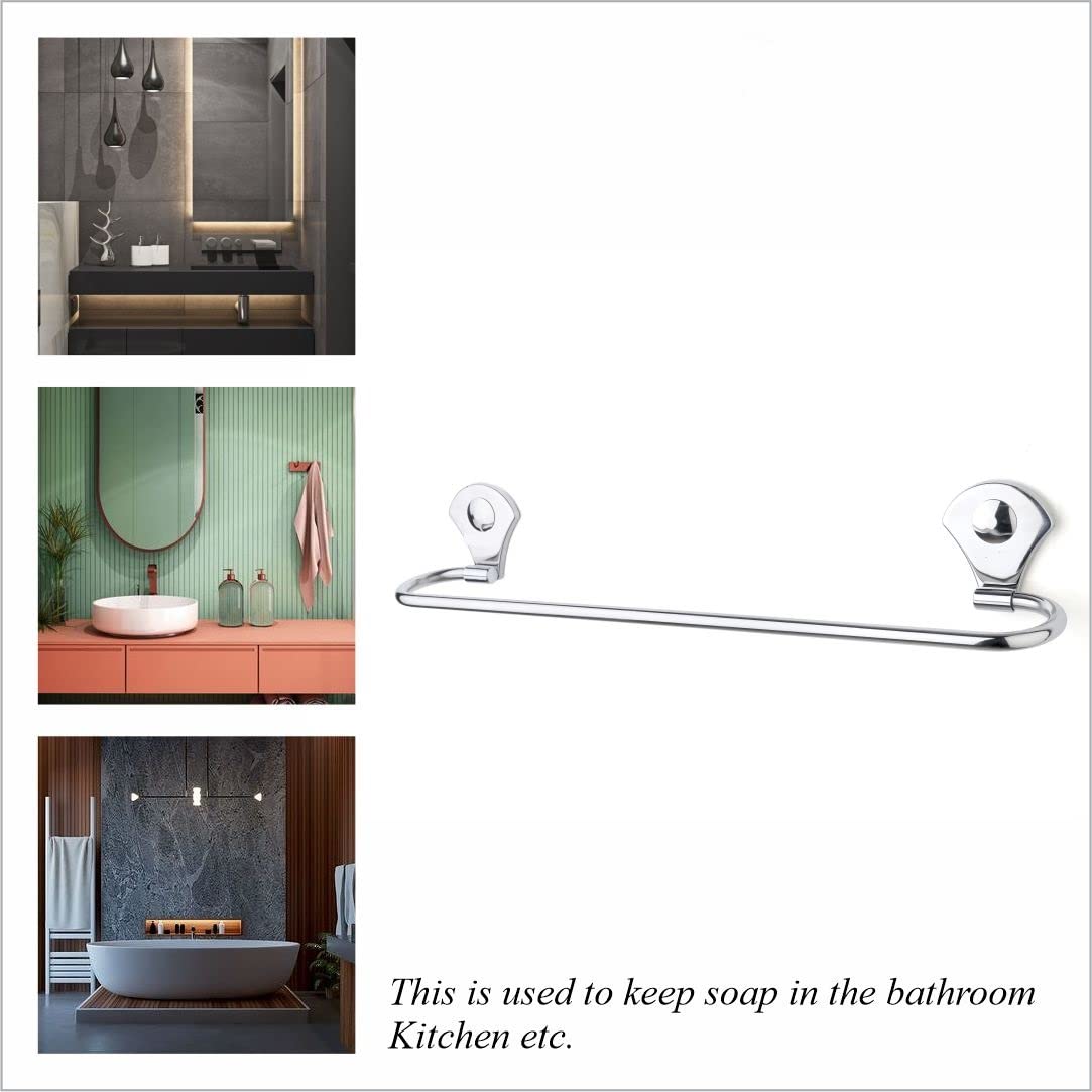 Towel rack with bathroom and kitchen settings shown, text indicating use in bathrooms and kitchens.