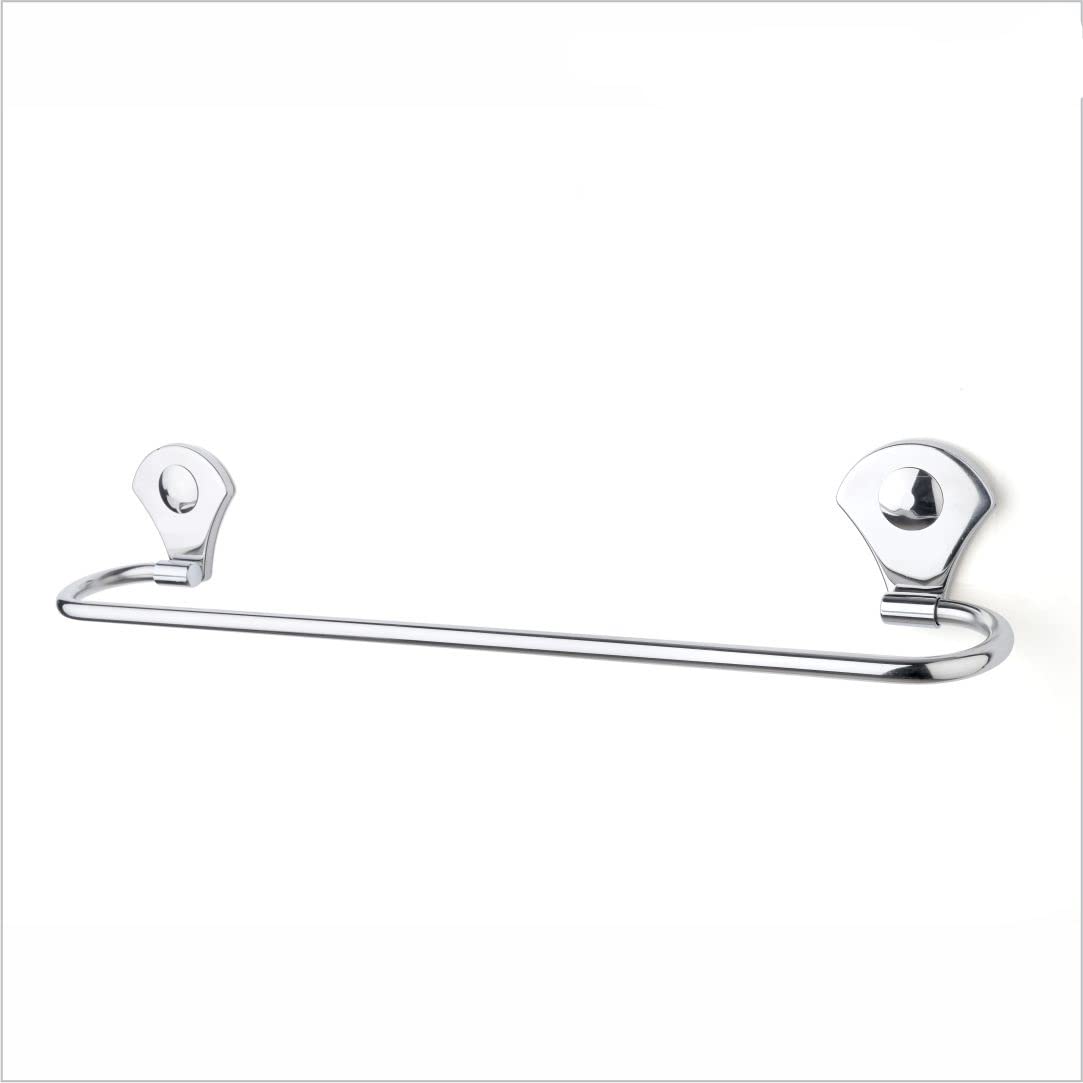 Chrome towel bar on a white background
