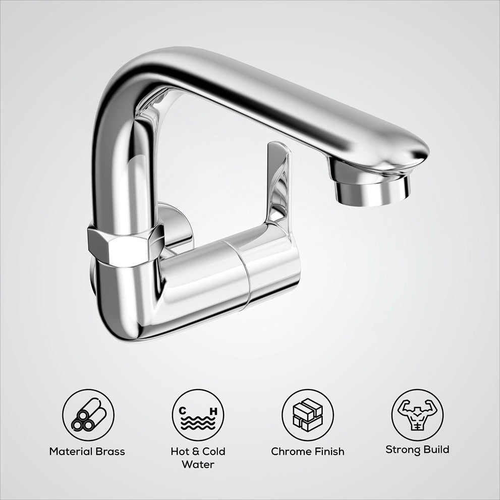 full solid brass wall mount single flow sink water tap