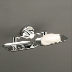 Round Stainless Steel Double Soap Holder for Bathroom