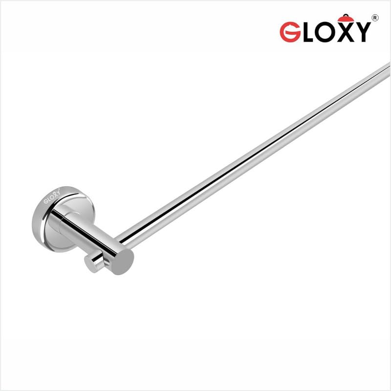 Chrome towel bar on a white background