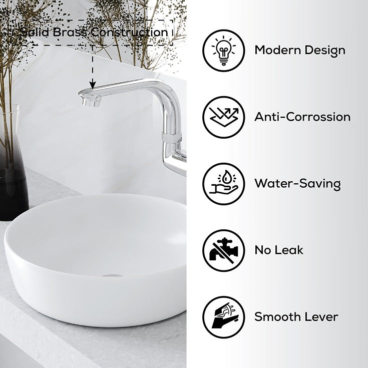 wall mount brass swan neck kitchen sink water nal